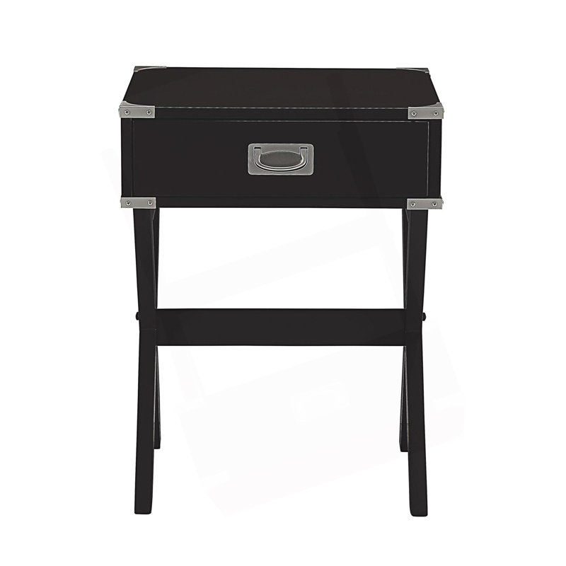 Side Table With 1 Drawer, Black