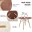 Ensemble de table de salle à manger 5 pièces pour 4, table de cuisine 35,5 po avec pieds, pieds en bois massif, sièges en plastique, brun-1154458849-1154458698-1142735980