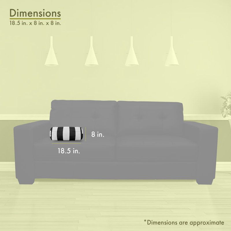 Vertical Stripe Outdoor Bolster Pillow Cover & Insert, Black/Cream