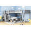 Lit superposé simple au-dessus d'un lit double en L gris. 3 tiroirs de rangement. Fabrication solide. Garde-corps inclus. Dimensions 118,3 x 96,8 x 61,2. Nécessite un assemblage gris avec et un escalier. Structure en bois. Ample-256605634