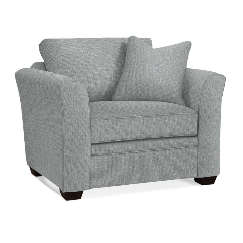 Bridgeport Armchair, Java, Light Blue Performance Fabric; 0851-55