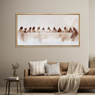 Christianisme la dernière Cène - Impression sur toile encadrée surdimensionnée