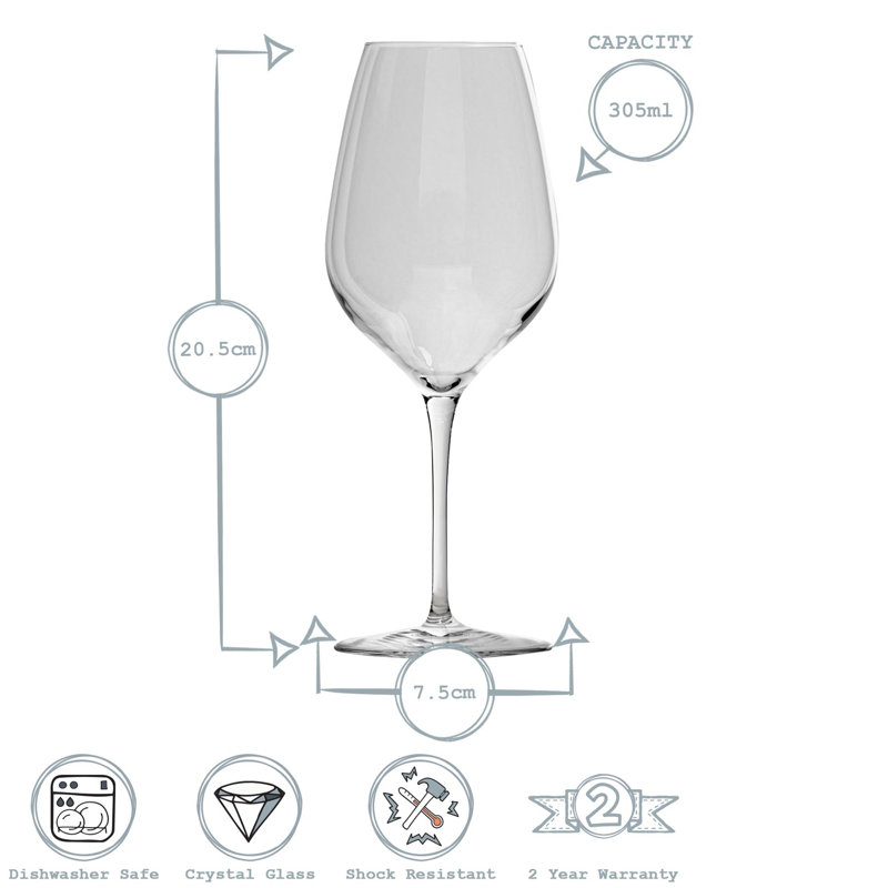 Inalto Tre Sensi Red Wine Glasses, 305ml, 12