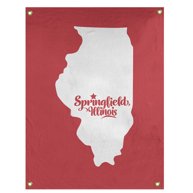 Tapisserie murale springfield illinois, H 80 po x l 59 po, Rouge