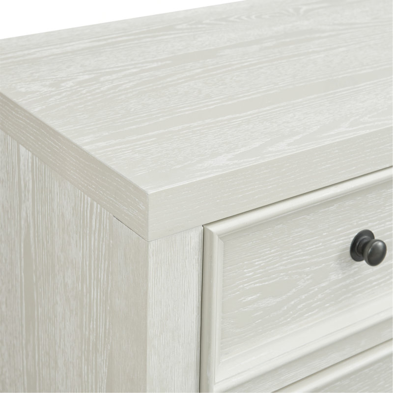 Table de chevet blanche à 3 tiroirs, Blanc