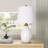 23.5" Modern Ceramic Table Lamp with Eye-Caring Soft Lighting and Easy Assembly for Living Room Bedroom and Study