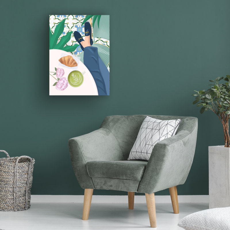 «Café sur toile» par Petra Lizde, reproduction, H 32 po x l 24 po x P 2 po