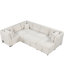 Canapé modulaire 108,6 po beige avec lit, rangement et prise électrique, 5 ports de charge en forme de U-1312852675