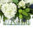 Hydrangea and Thistle Floral Arrangement in a Rectangular Glass Vase