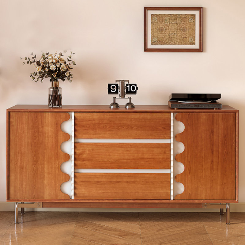 Retro - Buffet moderne, 3 tiroirs et grande armoire, H 37,8 po x l 55,12 po x P 15,75 po