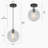 1-Light Single Globe Pendant With Seeded Glass