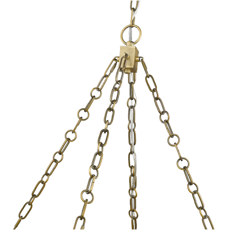Luminaire suspendu 3 lumières DEL Dusten, H 76 po x l 22 po x P 22 po, Laiton frotté