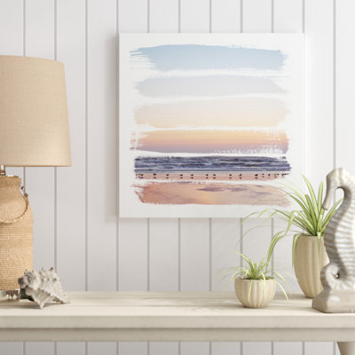 «Sunset Stripes I» par Laura Marshall, impression sur toile non encadrée