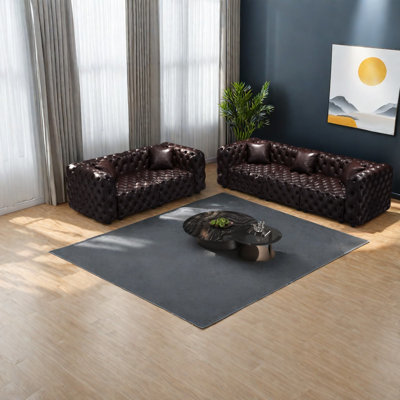 Compression Sectionals, Faux Leather 5 Seat Modern Modular Sofa for Home