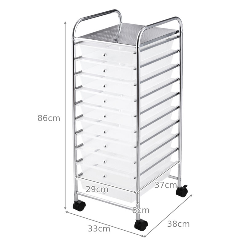 Parramatta 86.5cm H x 33cm W Utility Cart with Wheels, White/Silver