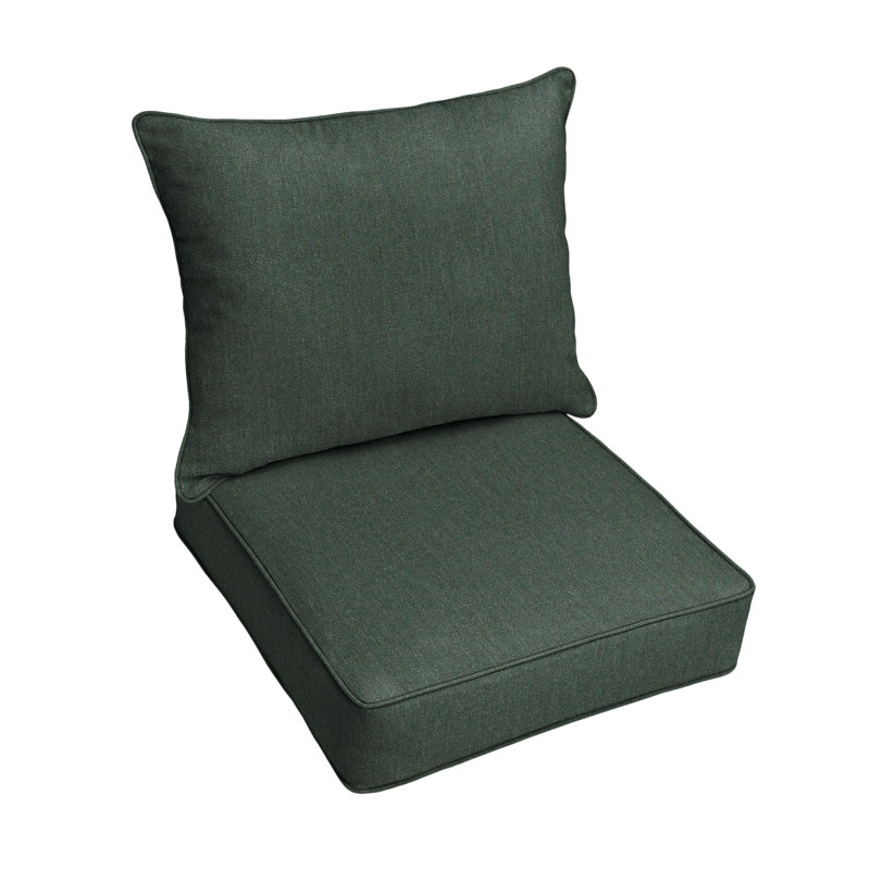 Indoor/Outdoor Sunbrella Seat/Back Cushion, 27" W x 30" D, Cast Ivy Sunbrella® Plainweave