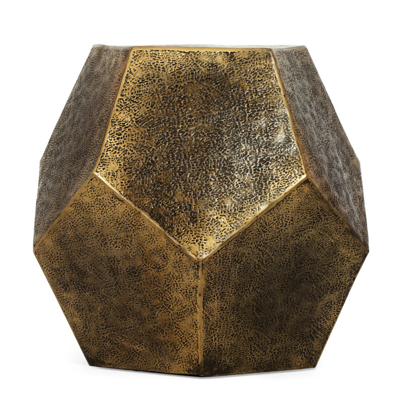 Classy Textured Side Table - Hexagonal & Aluminum Classiness Charming Lightweight