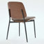 Ensemble de 2 chaises de salle à manger de style Mid-Century rétro en similicuir avec dossier rembourré en bois cintré