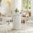 Modern 31.5" fluted round dining table with a silver outline-1844694037
