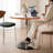 White&Walnut&Black Round Sintered Stone Dining table