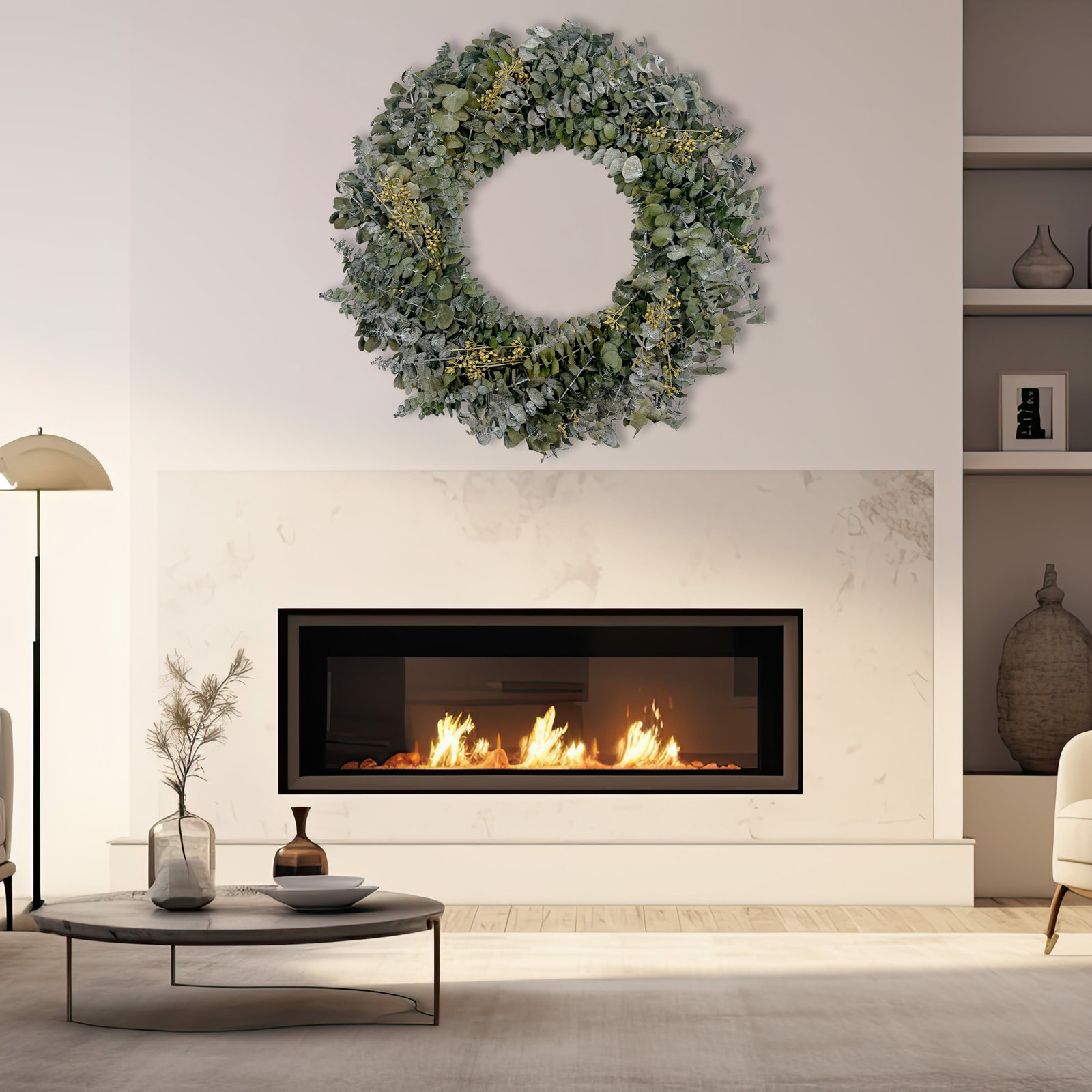 Handcrafted Eucalyptus Wreath, 30" W x 30" H  x 4" D