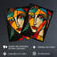Woman Portrait Stained Cubism Colourful Wall Art Print