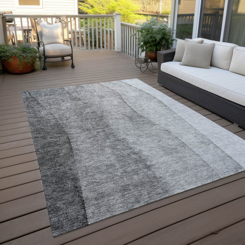 Lavonia Washable Ombre Indoor / Outdoor Rug, Rectangle 5' x 7'6"