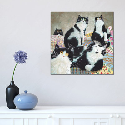 Patchwork Cats by Kim Haskins - Wrapped Canvas Print