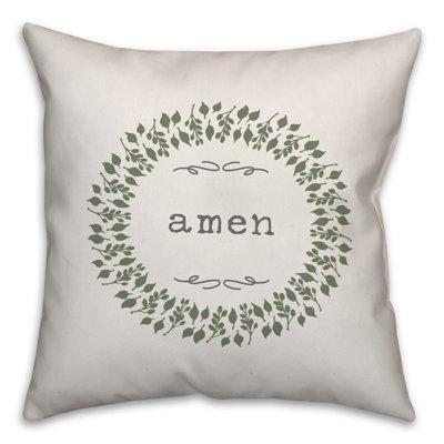 Amen Wreath Throw Pillow