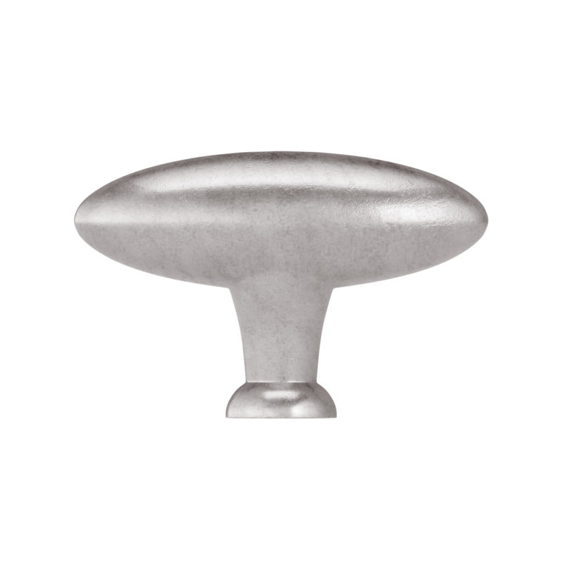 Bouton ovale, Nickel poli antique Newcastle