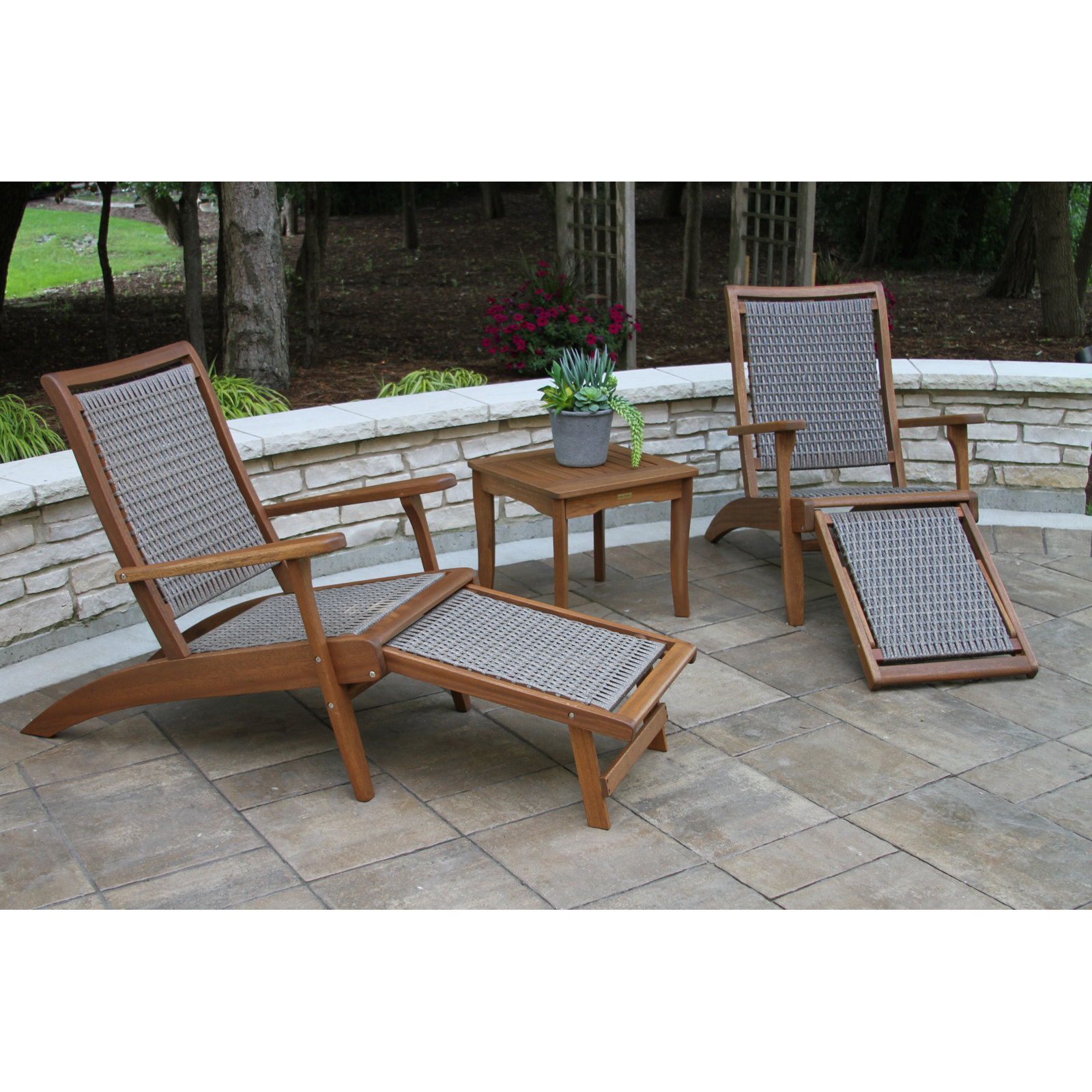 Akiva Eucalyptus 2 - Person Patio Conversation Set