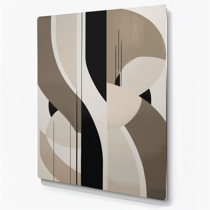 Abstrait formes 63, art mural gris en métal, H 24 po x l 36 po