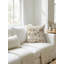 Warm Beige Blossom Field Linen Pillow 22x22 with Down Insert