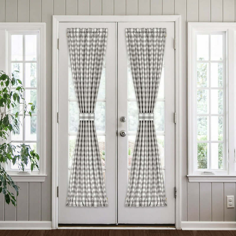 Ikuhiro Semi Sheer Curtain Single Panel, 25" W x 72" L, Gray