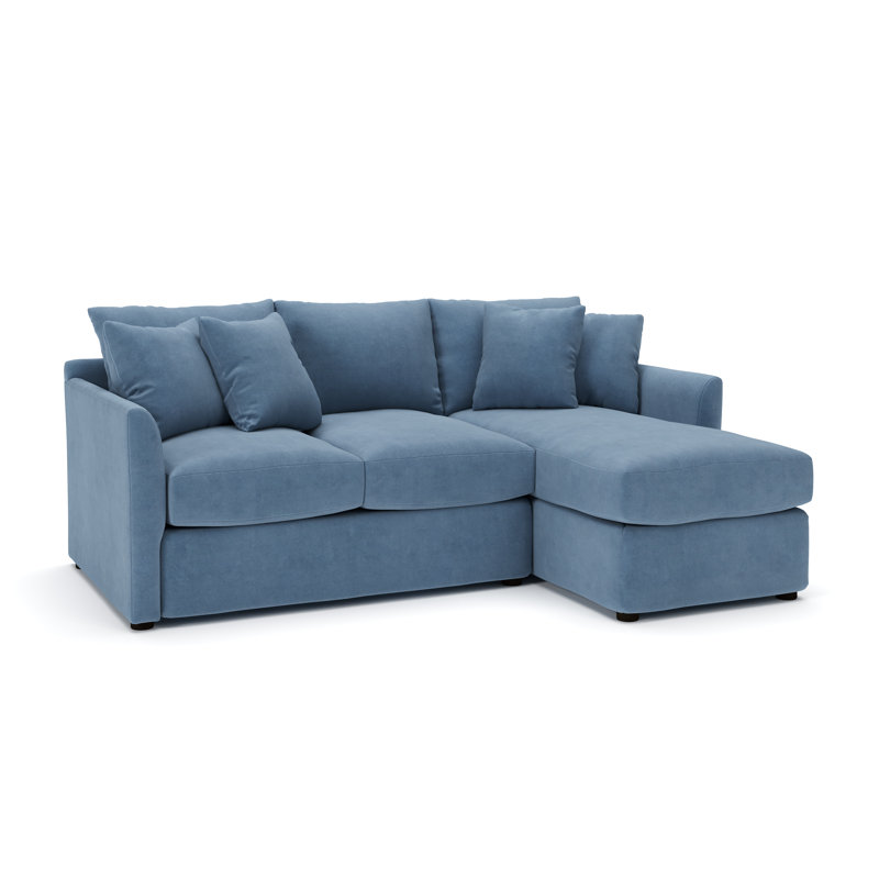 Cecelia Upholstered Sectional, Right Hand Facing, Bella Ocean Performance Velvet
