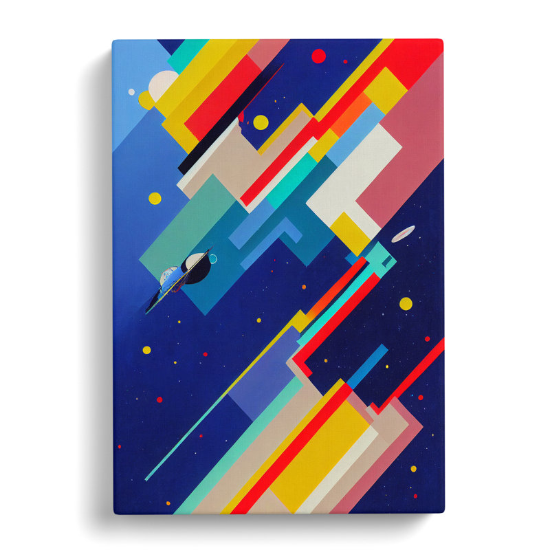 Abstract Spaceship Rocket Art No.1 - Wrapped Canvas Print, 50cm H x 35cm W x 3cm D