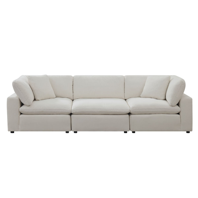 Canapé modulaire de coin large de 121 po Ensley, Coton