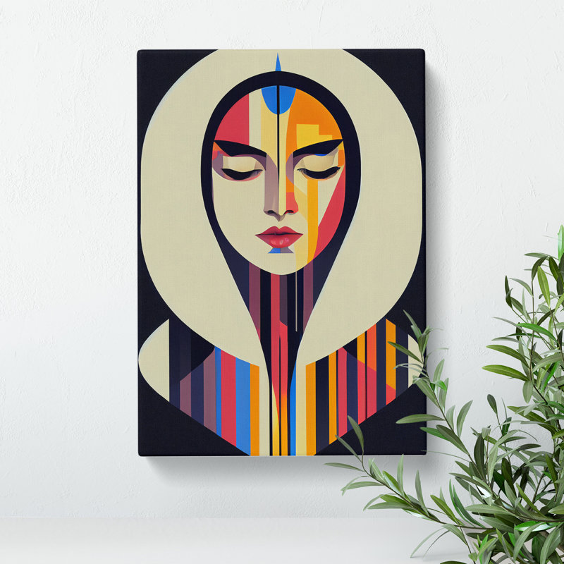 Abstract Coloured Woman No.2 - Wrapped Canvas, 50cm H x 35cm W x 3cm D
