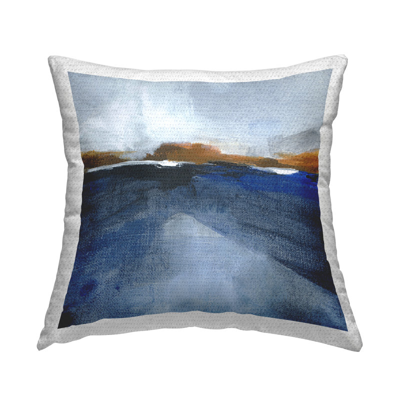 Coussin décoratif d'extérieur imprimé Ocean Cliff par M. Gloria Hunter