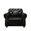 Canapé de 41,3 po rembourré en similicuir avec garniture cloutée et accoudoirs roulés, canapé de style Mid-Century Chesterfield avec capitonnage à boutons, comprend 1 oreiller, noir-129334020