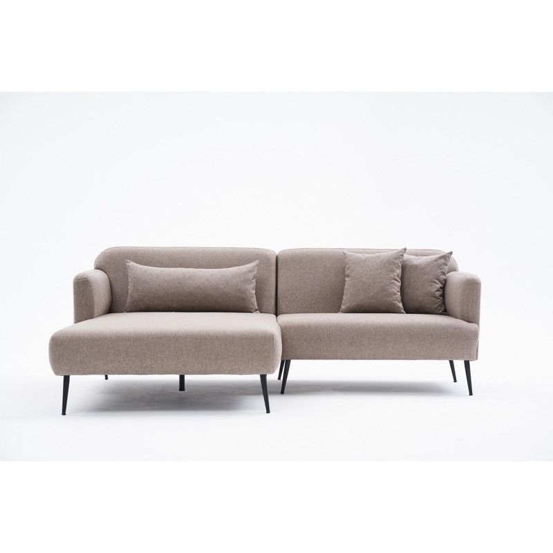 Coeta 3 Seater Sofa & Chaise, Right Hand Facing, 120cm H x 170cm W x 130cm D, Brown