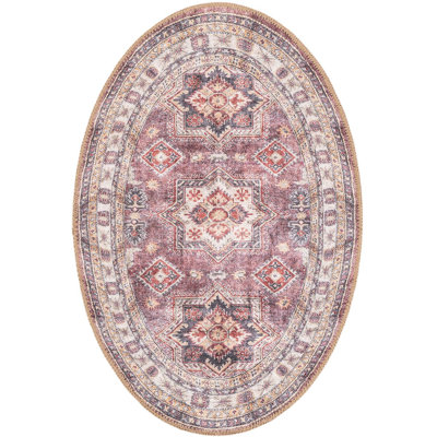 None Huguenot Area Rug Antique Rose Pink Color