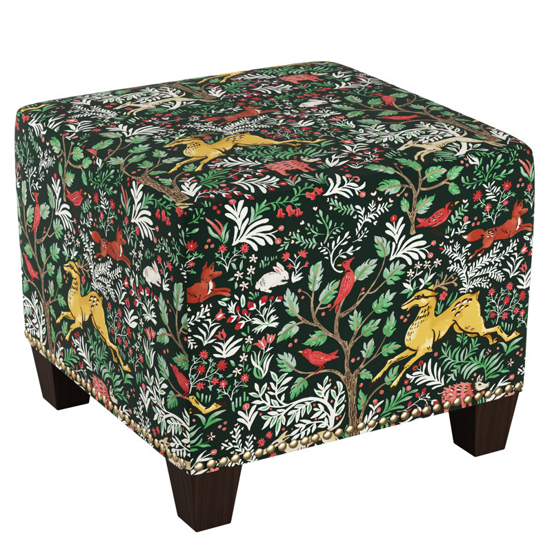 Arisha Upholstered Ottoman, Frolic Evergreen