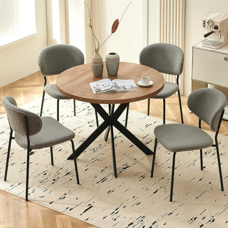 Halina 4 Seat Dining Table Set, Gray