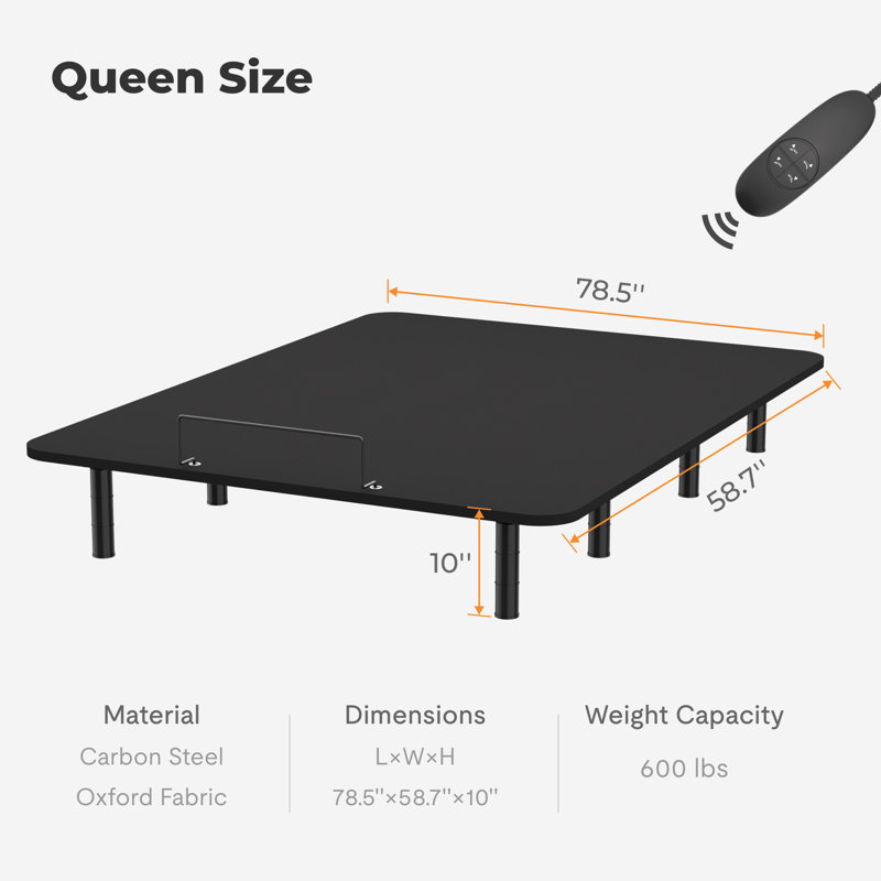 Boltz Zero Gravity Adjustable Bed with Wireless Remote, Queen