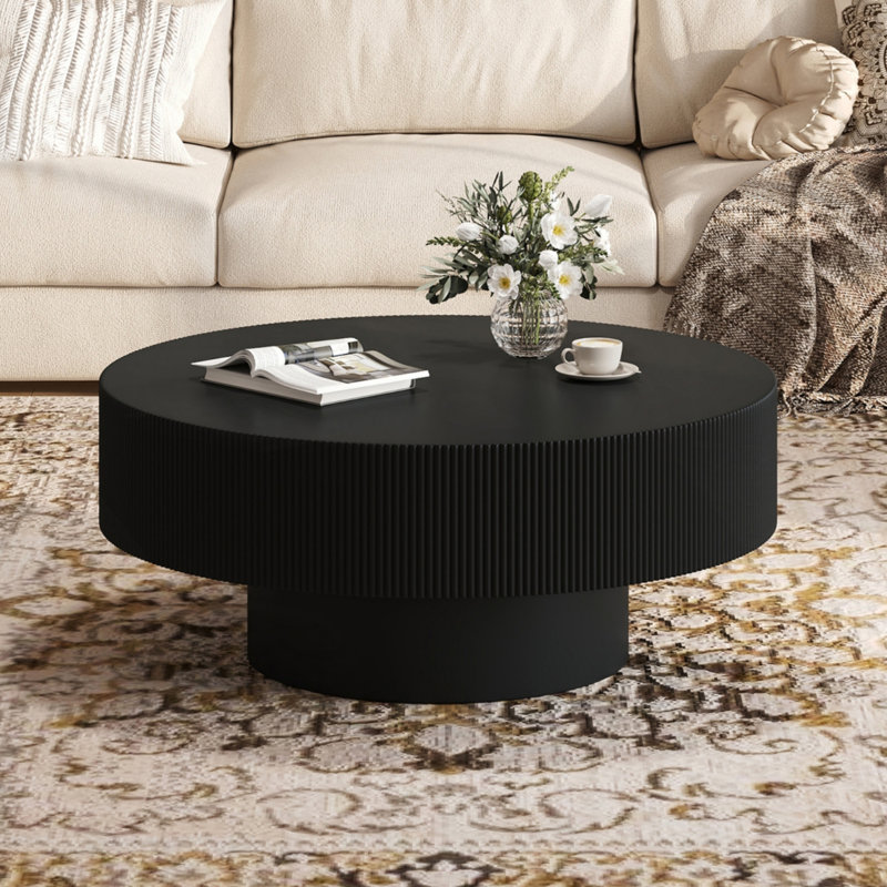 Table basse Elegant, Noir, H 13,75 po x L 31,55 po x l 31,55 po