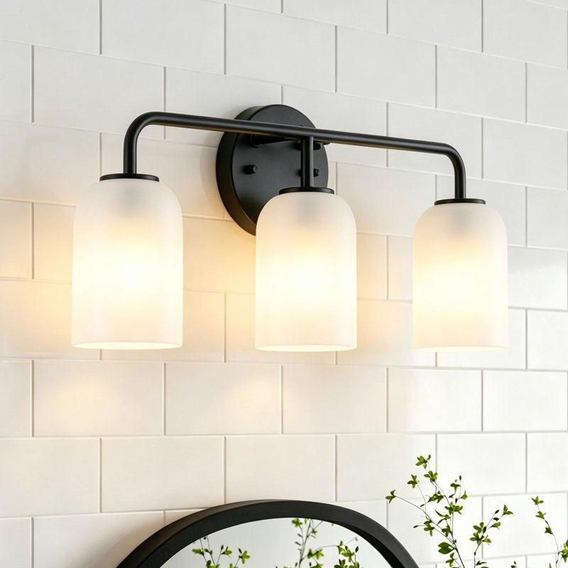 Éclairage pour meuble-lavabo en verre 3 lumières
