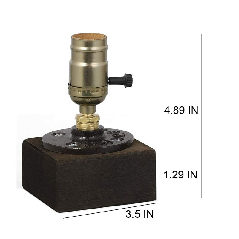 Lampe Steampunk avec corps en métal et base en bois Lampe de table rétro pour le salon et le bureau