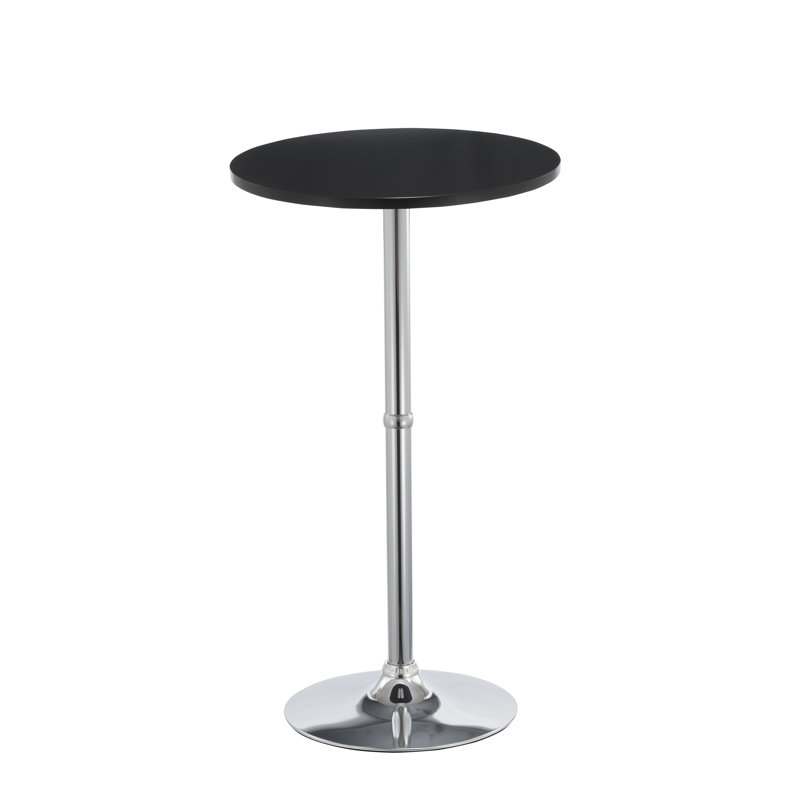 Latonya Round Metal Base Dining Table, Black