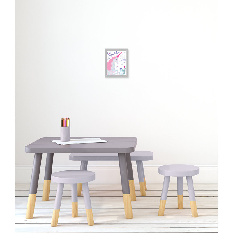 «Sparkle Unicorn», art encadré, H 10 po x l 8 po x P 1,18 po, Cadre argenté